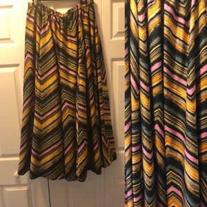 Plus Size Multi Color Maxi Skirt (1x)